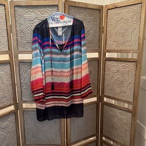 Chico's Colorful Striped Tunic Top